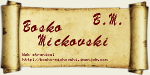 Boško Mickovski vizit kartica